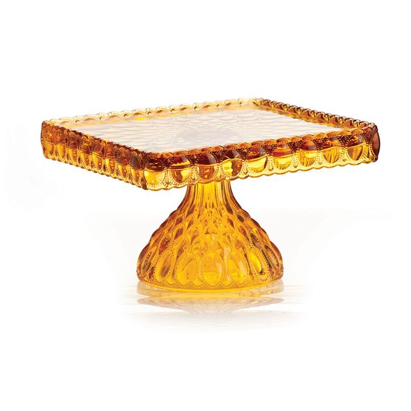 Elizabeth Cake Plate in Amber
