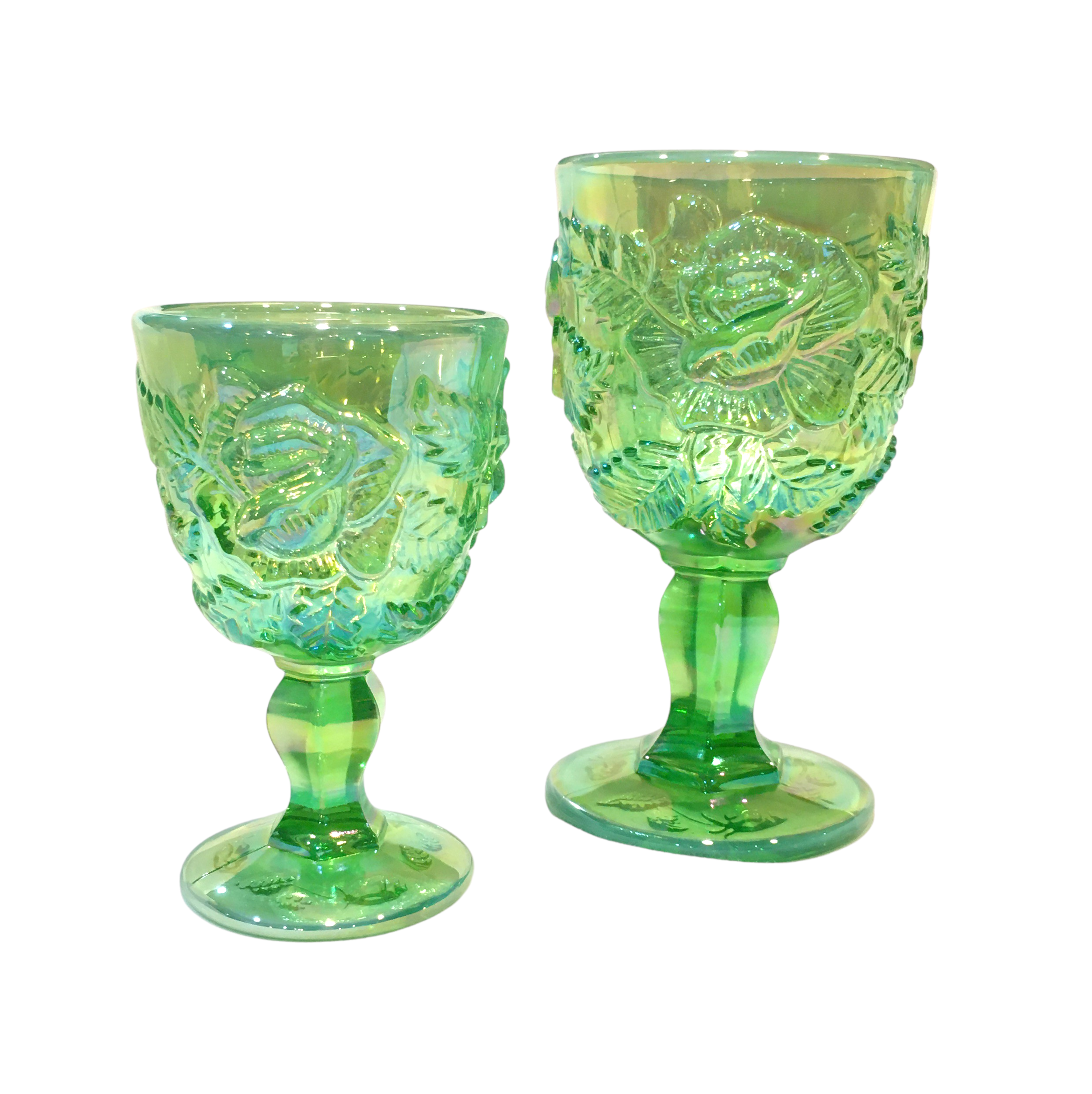 Green Opal Luster Goblet