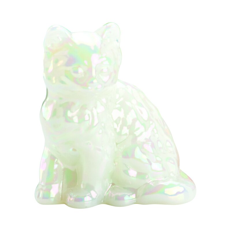 Glass Kitty in White Milk Luster