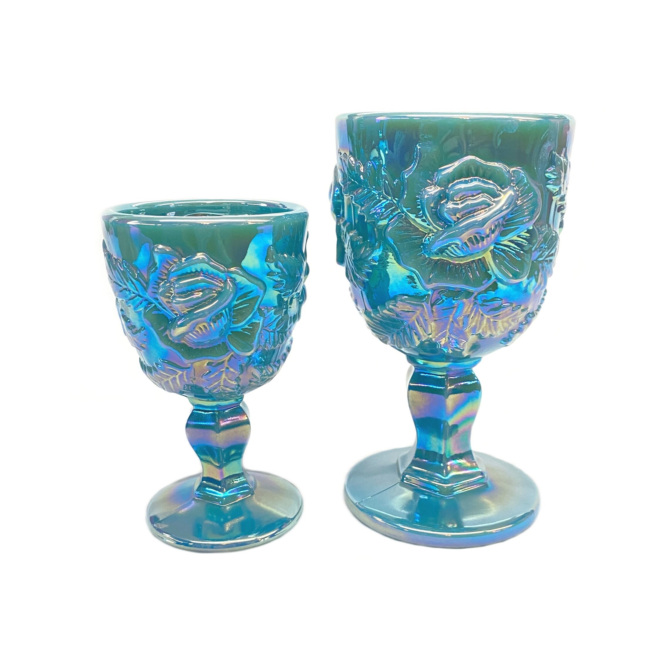 Georgia Blue Luster Goblet