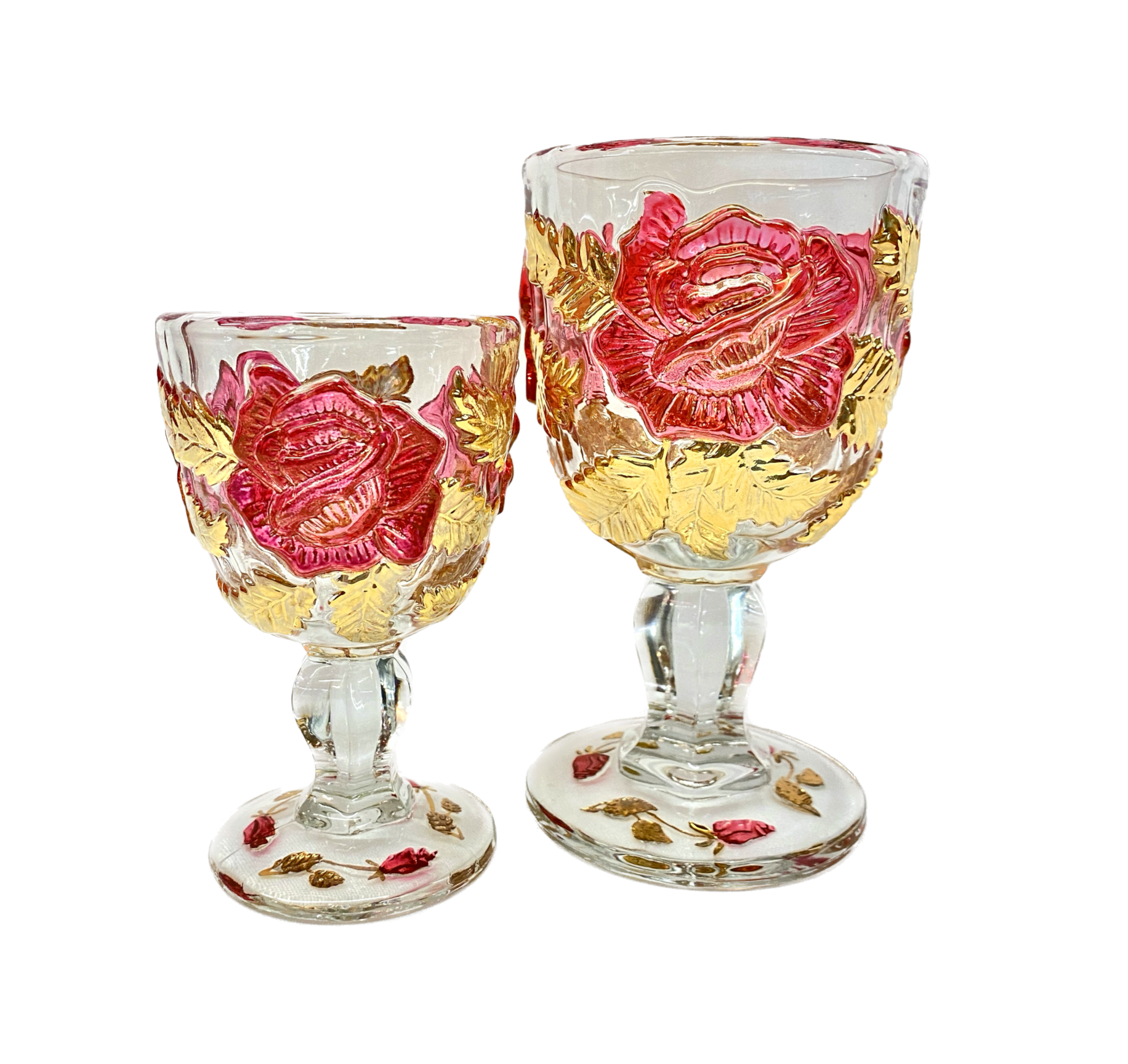 Gold and Red Hand Painted Goblet