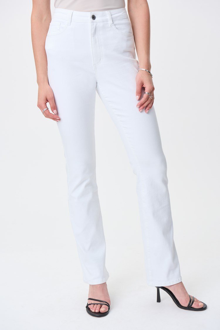 White High-Rise Bootcut Jeans