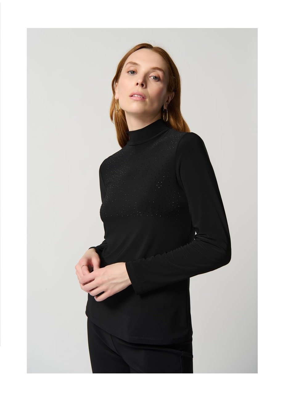 Silky Knit Long Sleeve Mock Neck Top