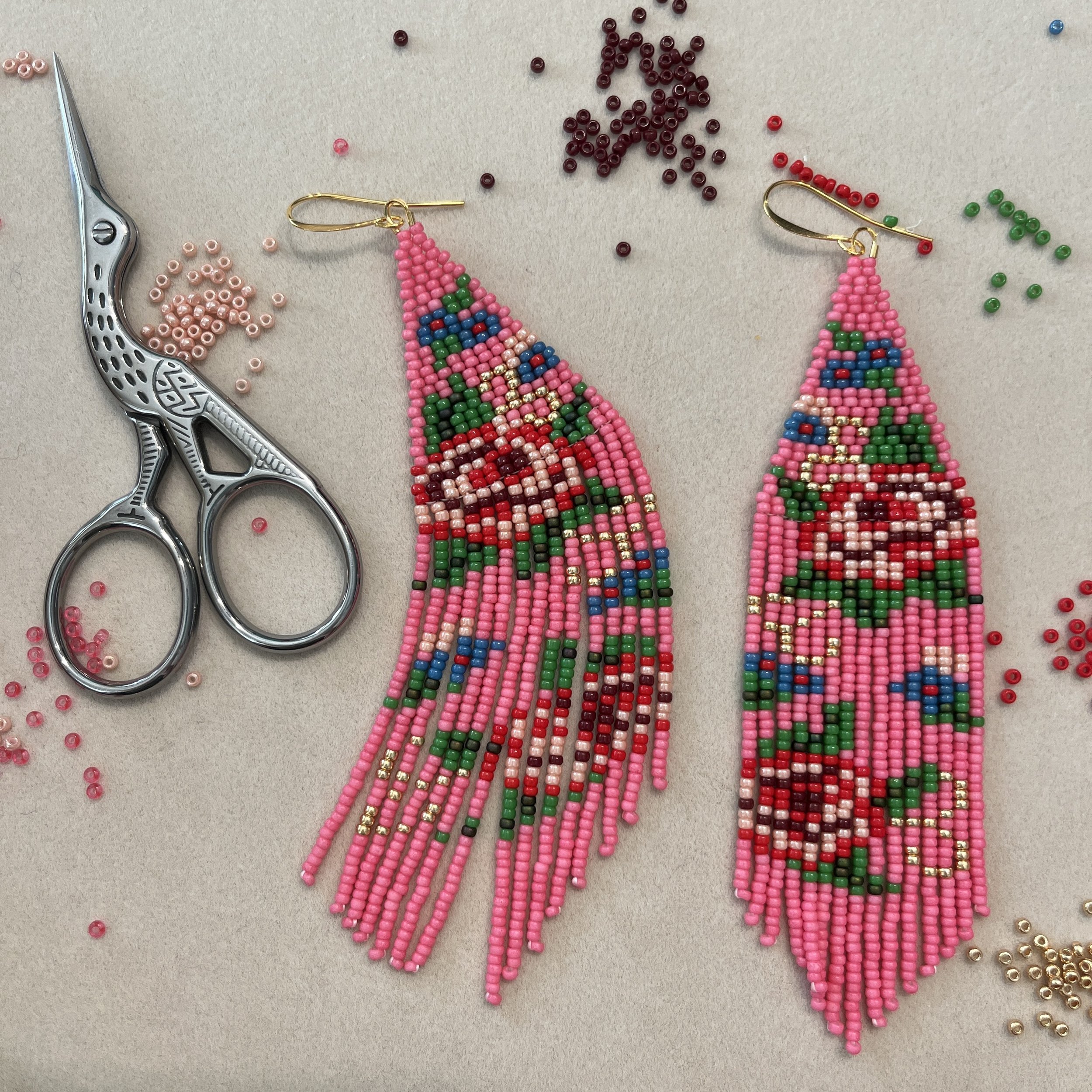 Double Madonna Rose Earrings