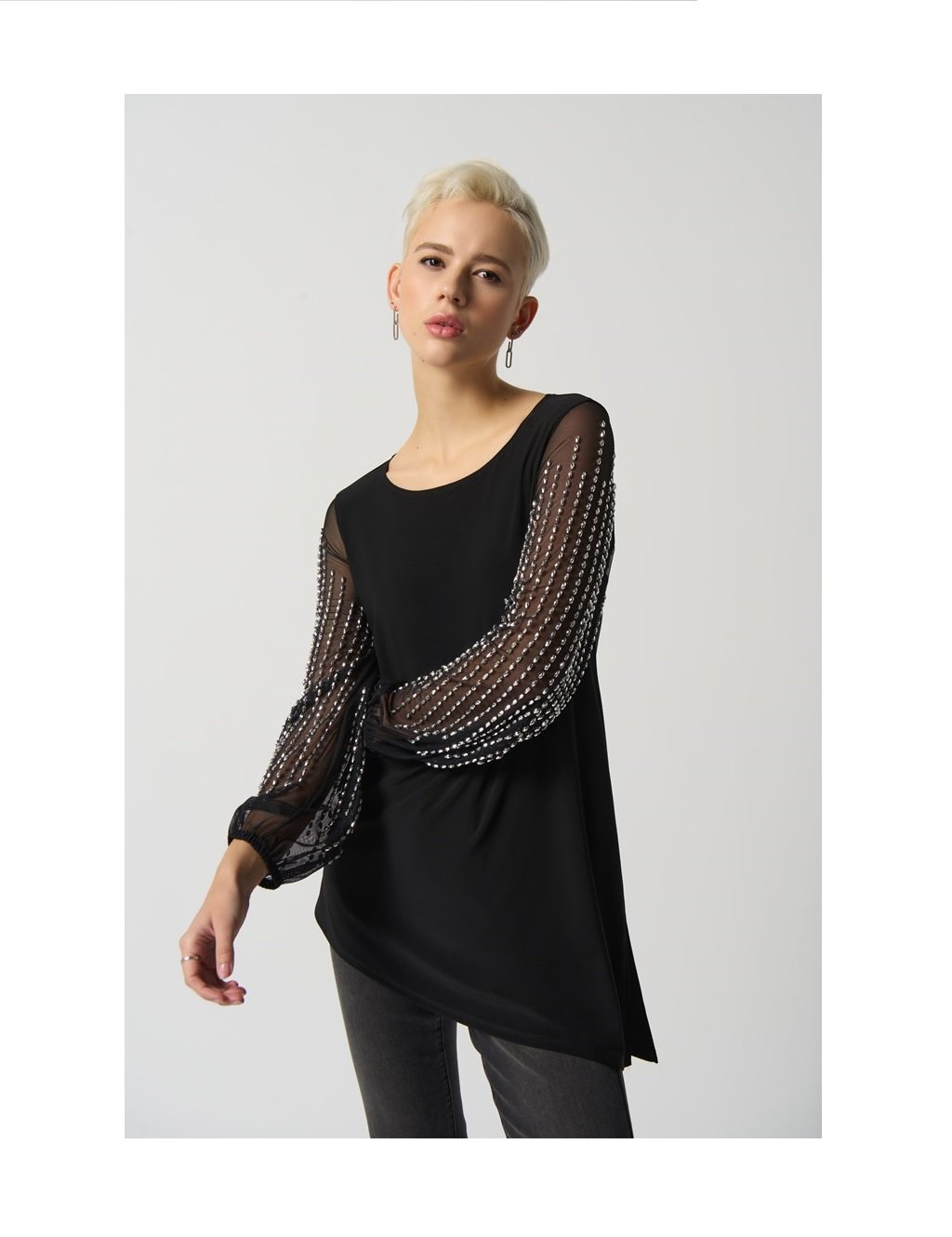 Puff Sleeve Asymmetrical Tunic