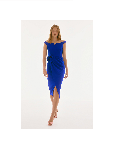 Scuba Crepe Off Shoulder Sheath Dress
