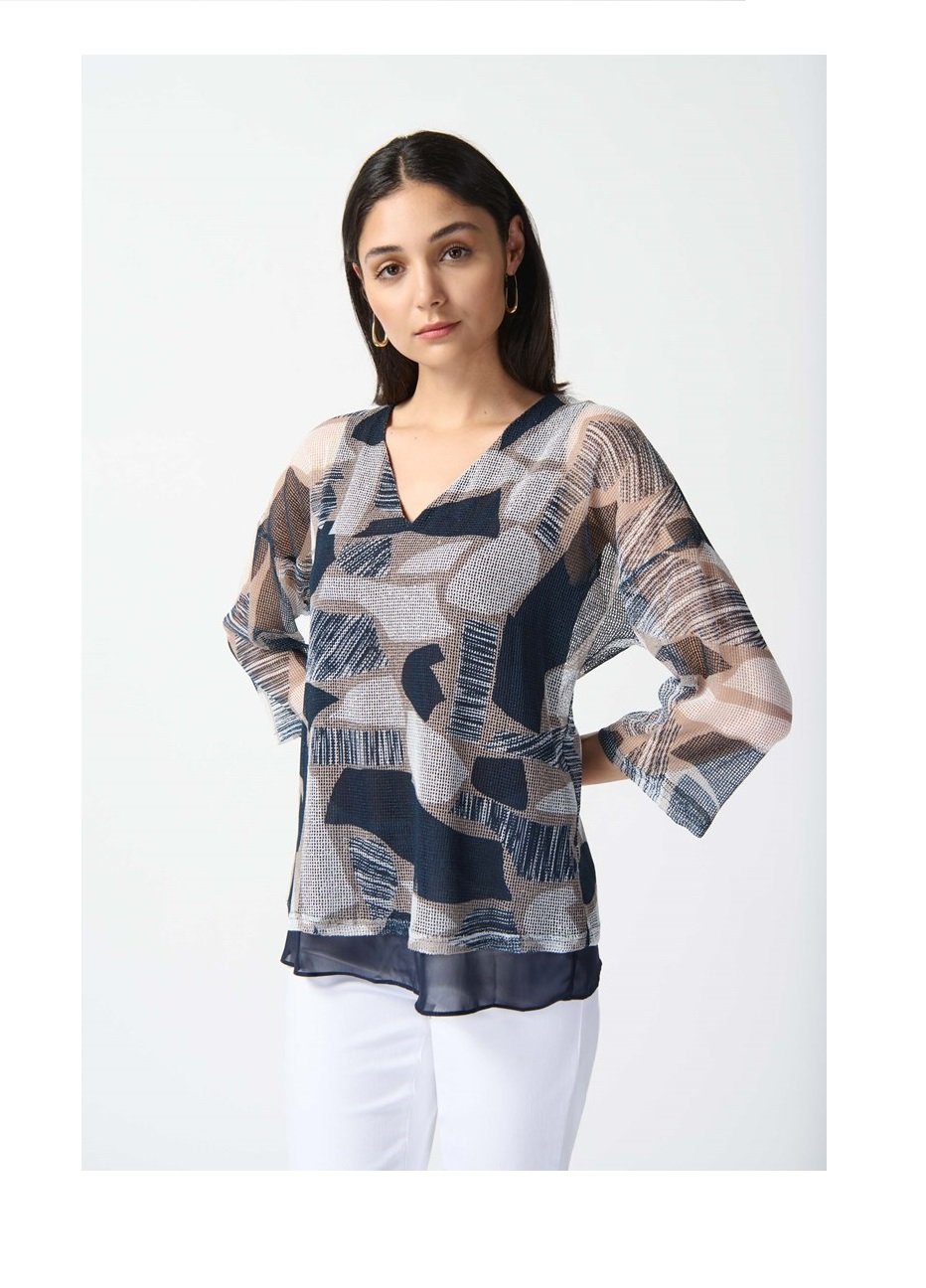 Mesh Abstract Print Layered Top