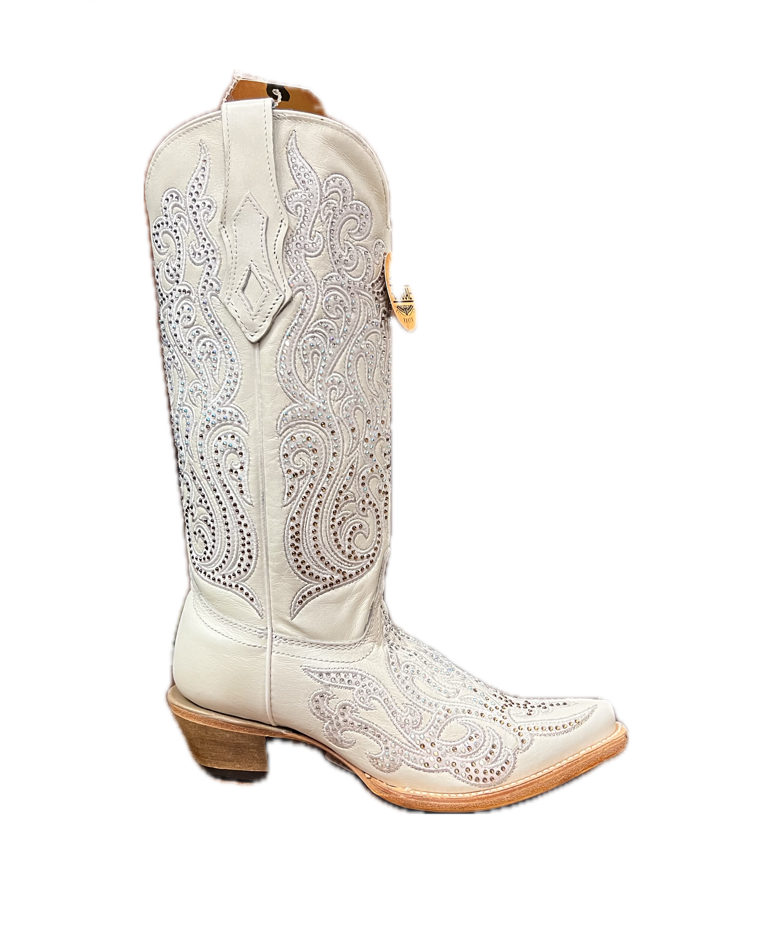 SUEDE OVERLAY & CRYSTAL TALL WESTERN BOOT