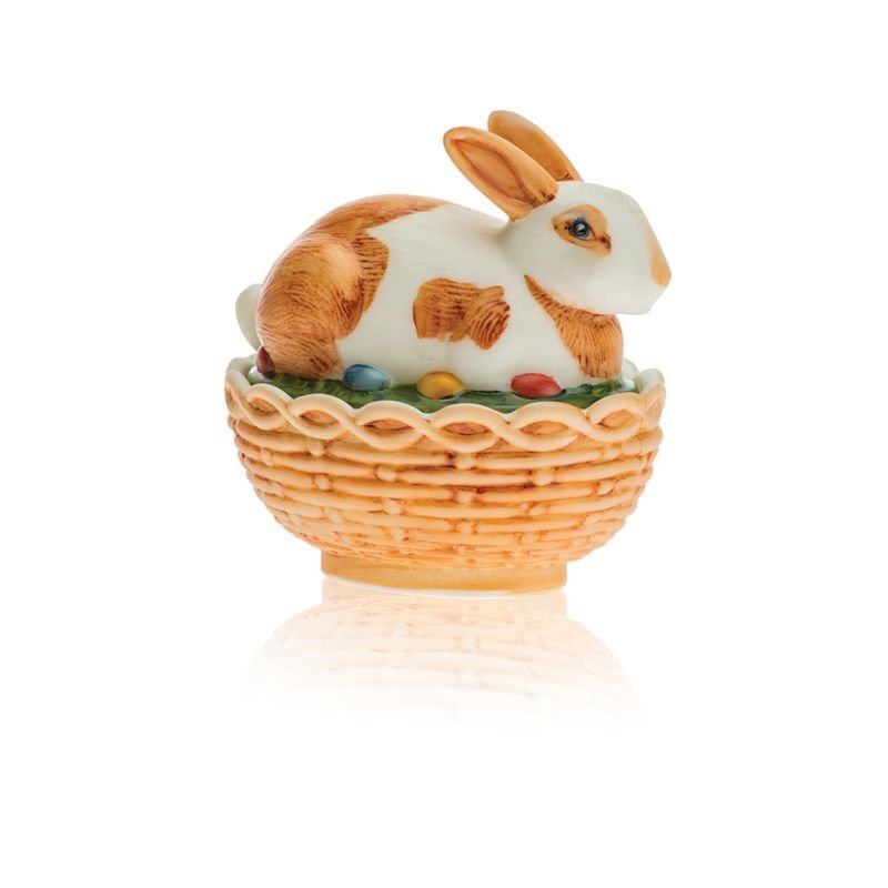 Hand Painted Brown Covered Bunny Dish