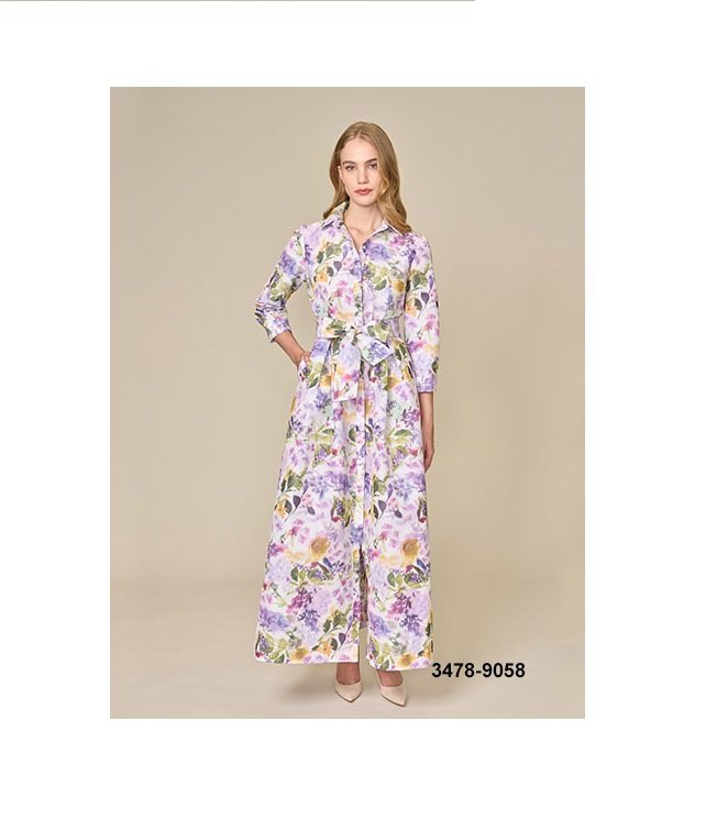 Lavendar Floral Print Dress