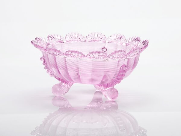 Footed Fruit Bowl in Pink