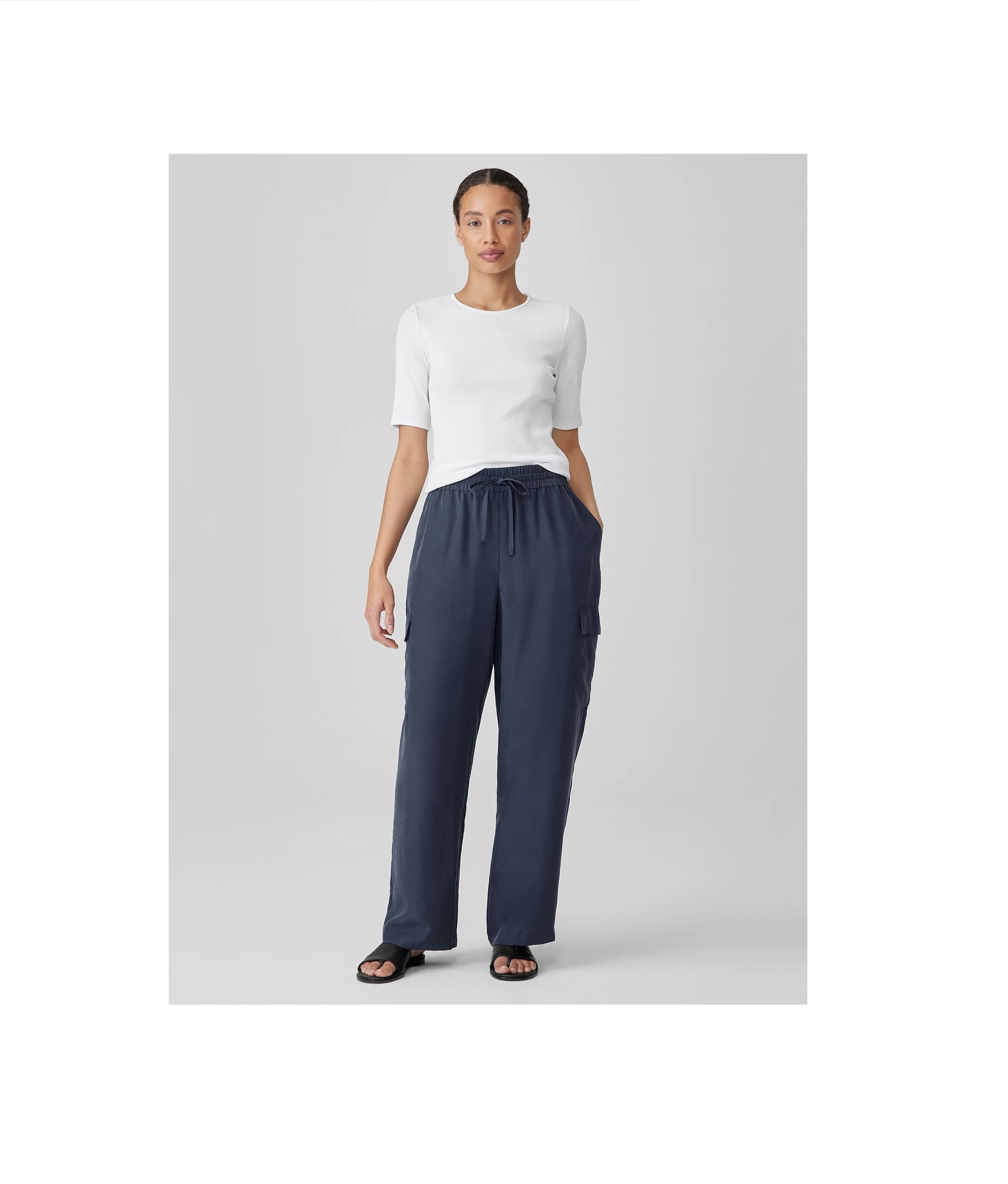 Washed Silk Cargo Pant