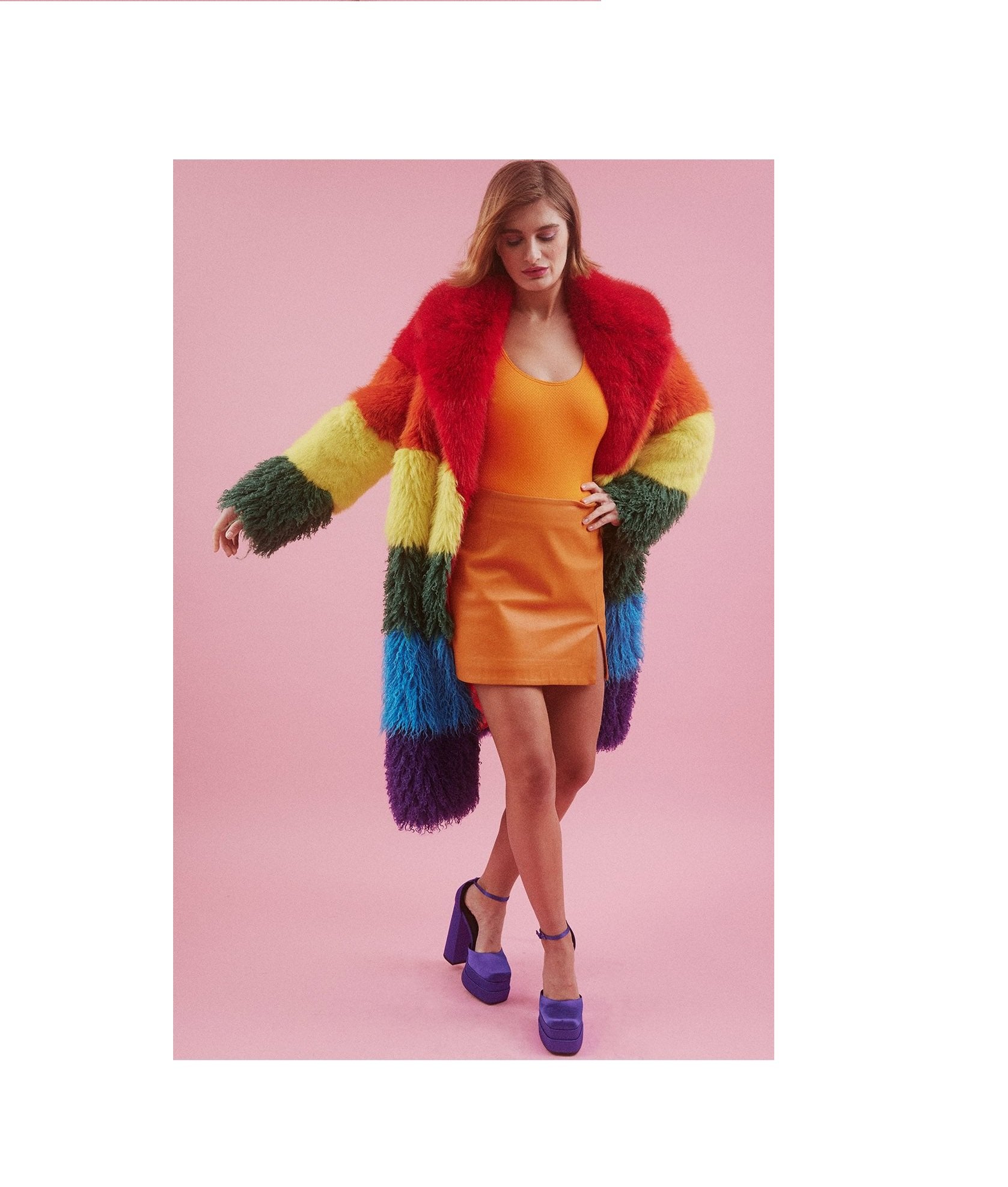 Handmade Rainbow Bamboo Maxi Coat